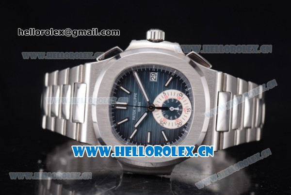 Patek Philippe Nautilus Clone PP 315 Automatic Stainless Steel Case/Bracelet with Blue Dial and Stick/Arabic Numeral Markers (BP) - Click Image to Close